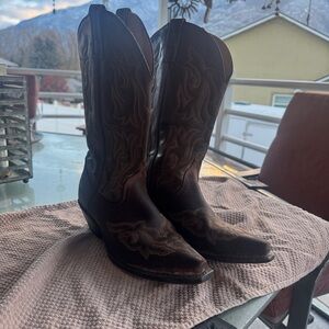 Laredo Dark Brown Western Heeled Boots